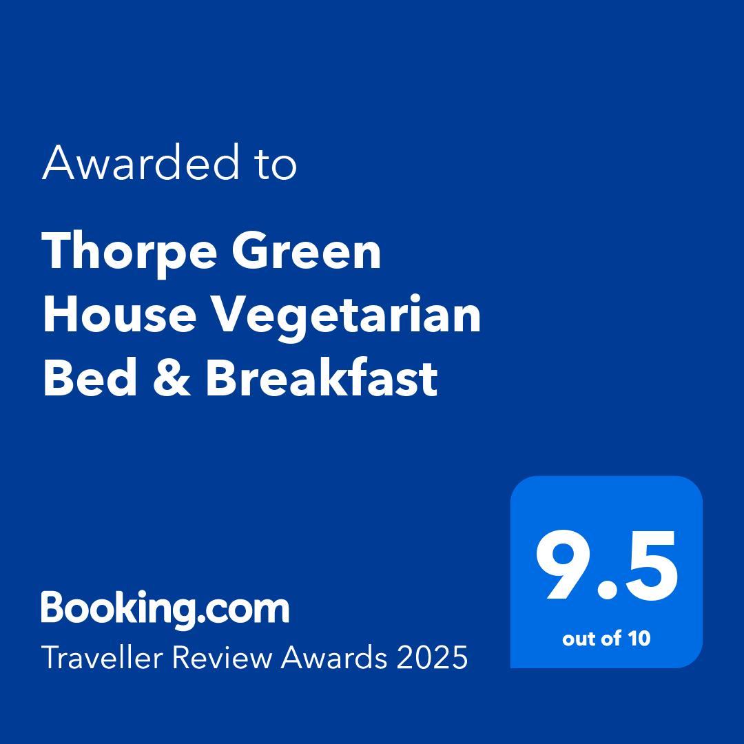 Booking.com Traveller Review Award 2025 score of 9.5 out of 10 for Thorpe Green House