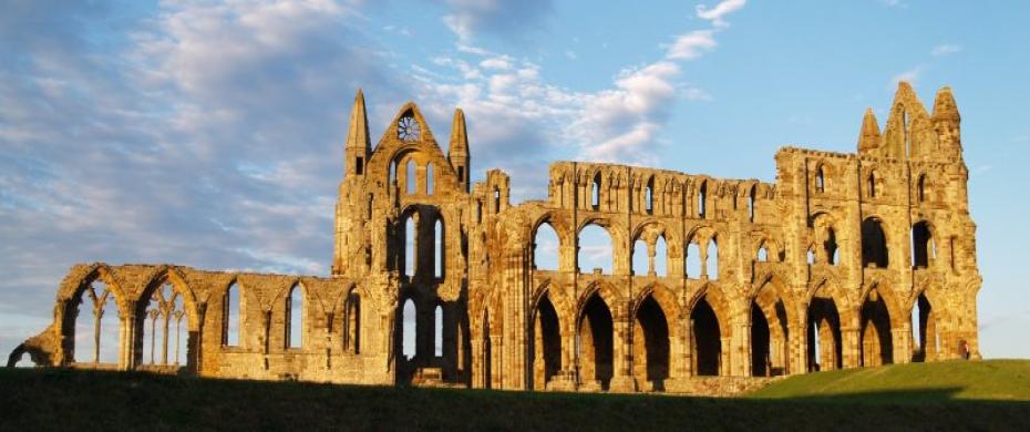 Whitby Abbey in warm evening light